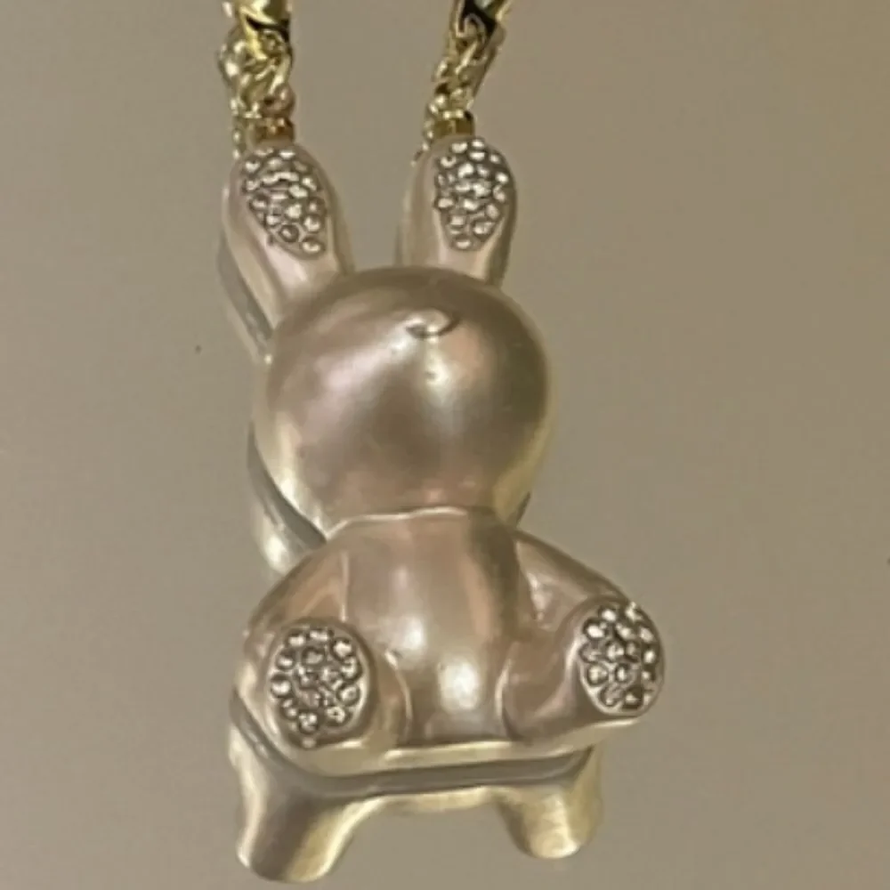 New Rabbit Necklace 19" With Rhinestone Accents - Picture 3 of 6